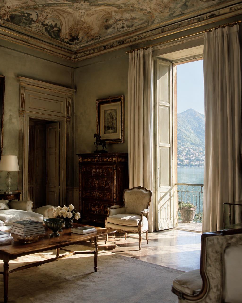 The frescoed salone